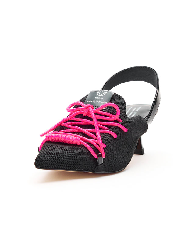 Knit Lace-Up Sneaker Heels