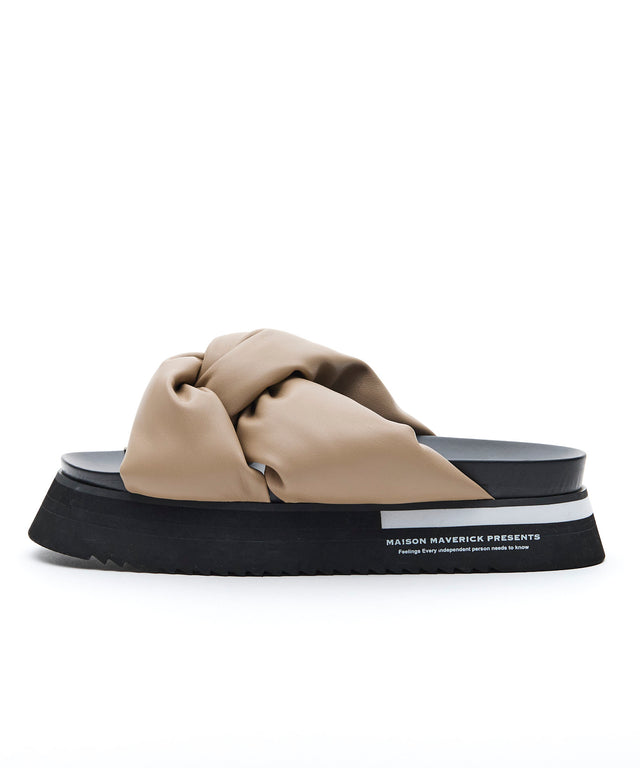 Crossed Puff Sandals