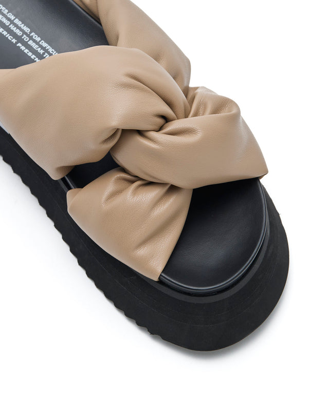 Crossed Puff Sandals