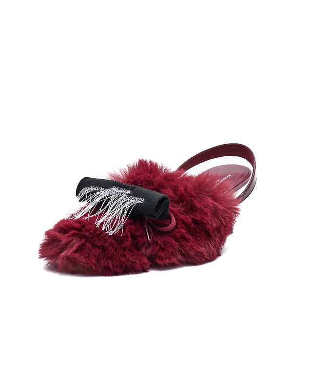 Furry Slingback Pumps