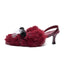 Furry Slingback Pumps