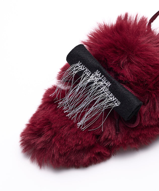 Furry Slingback Pumps