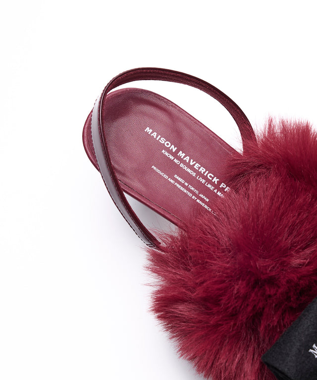 Furry Slingback Pumps