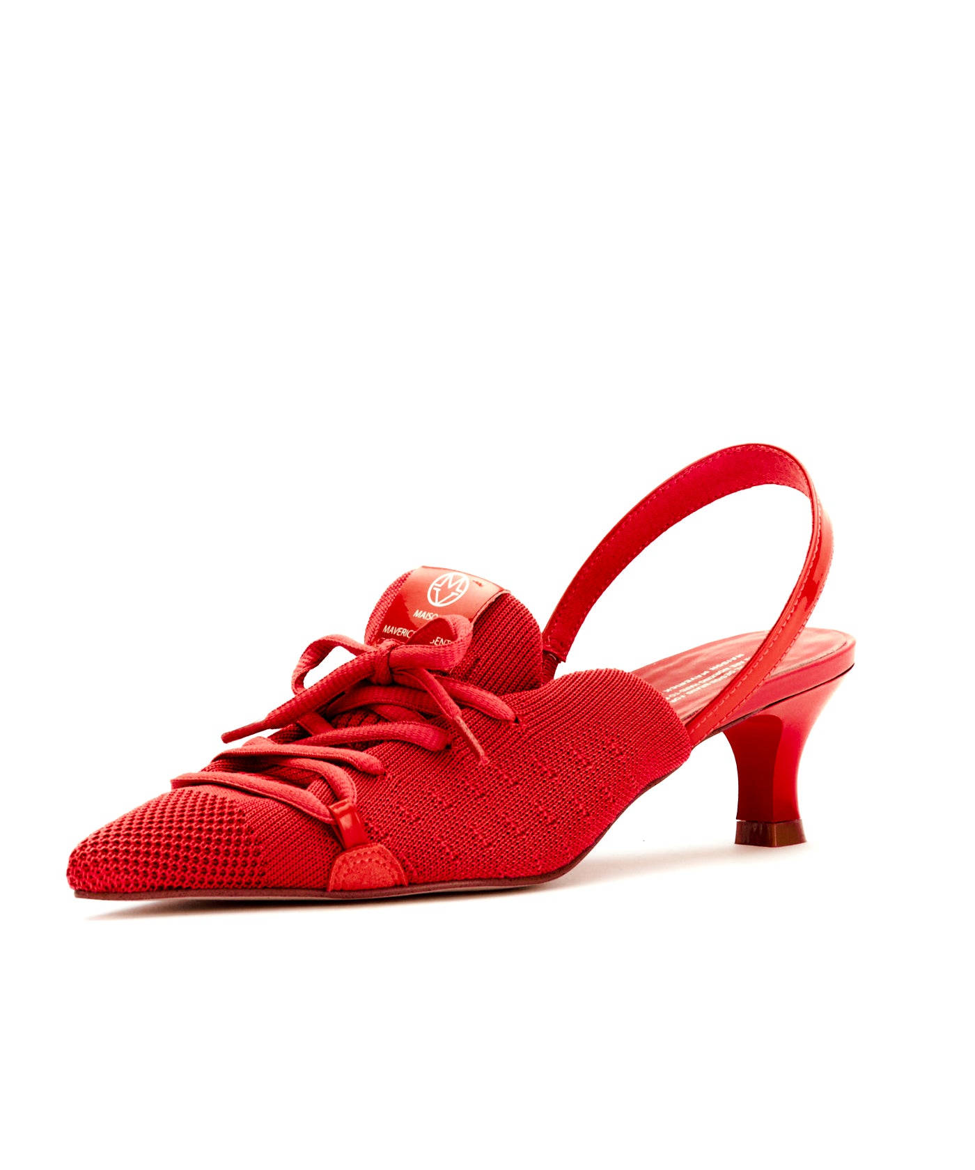 Knit Lace-Up Sneaker Heels