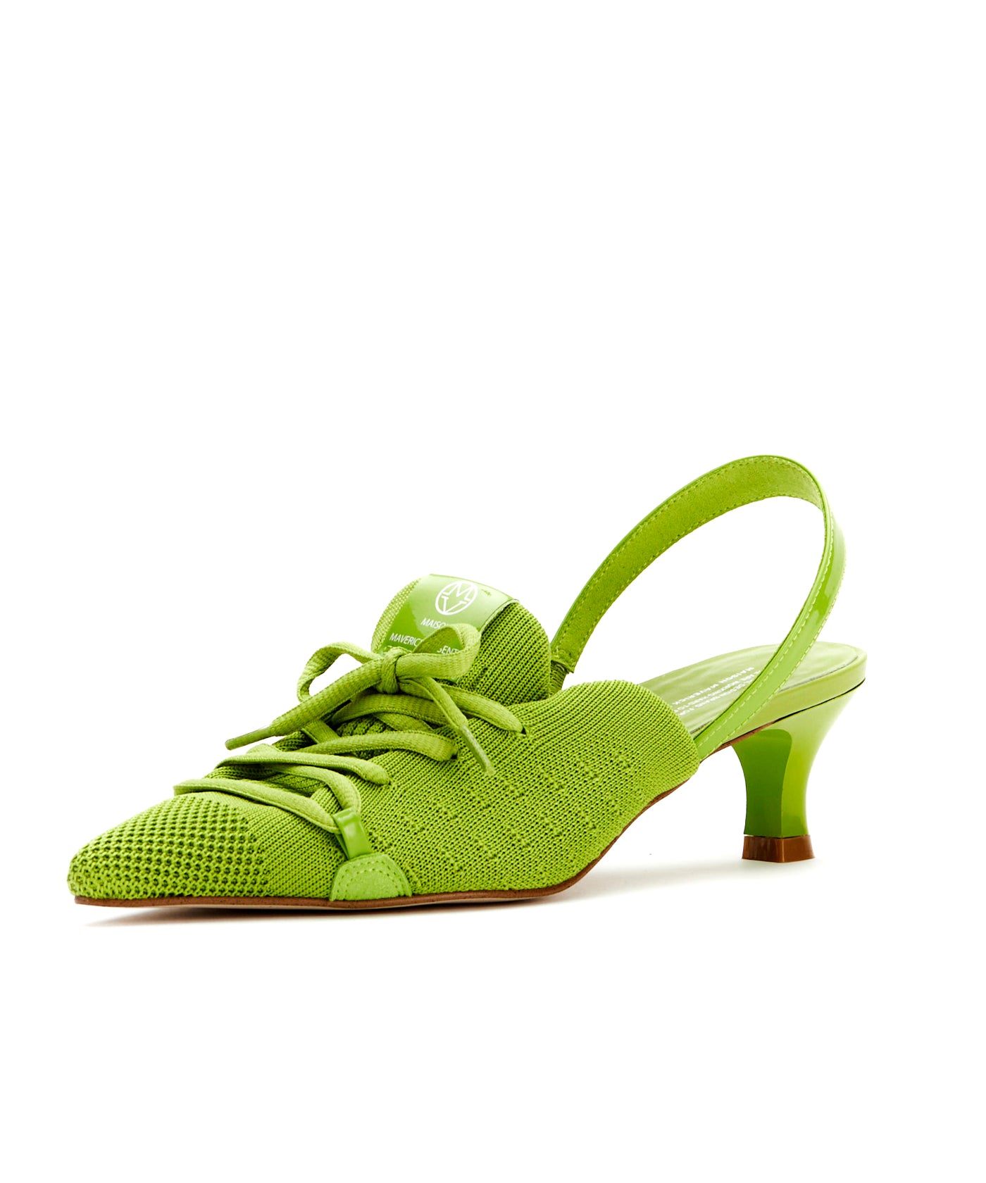Knit Lace-Up Sneaker Heels
