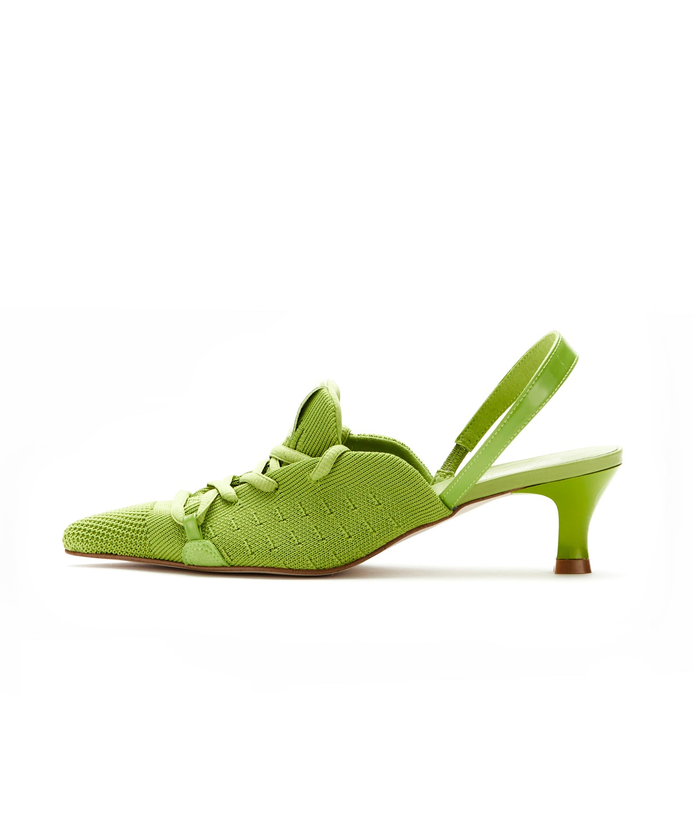 Knit Lace-Up Sneaker Heels