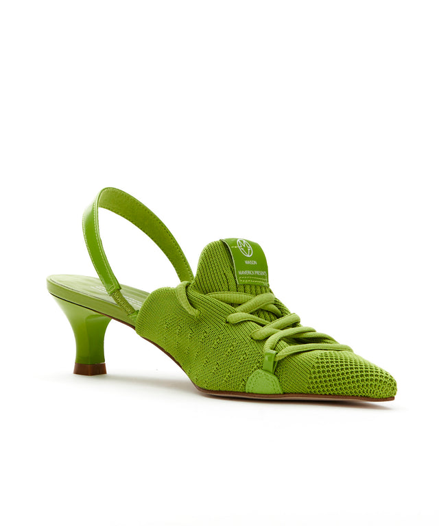 Knit Lace-Up Sneaker Heels