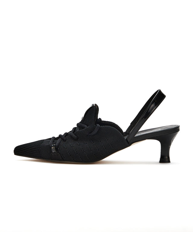 Knit Lace-Up Sneaker Heels