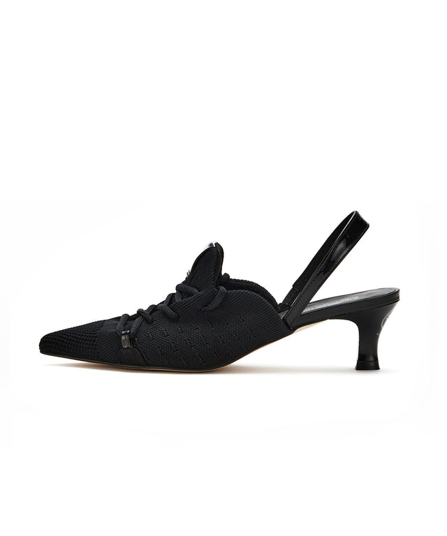 Knit Lace-Up Sneaker Heels