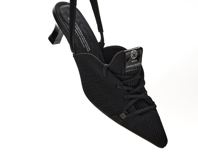 Knit Lace-Up Sneaker Heels