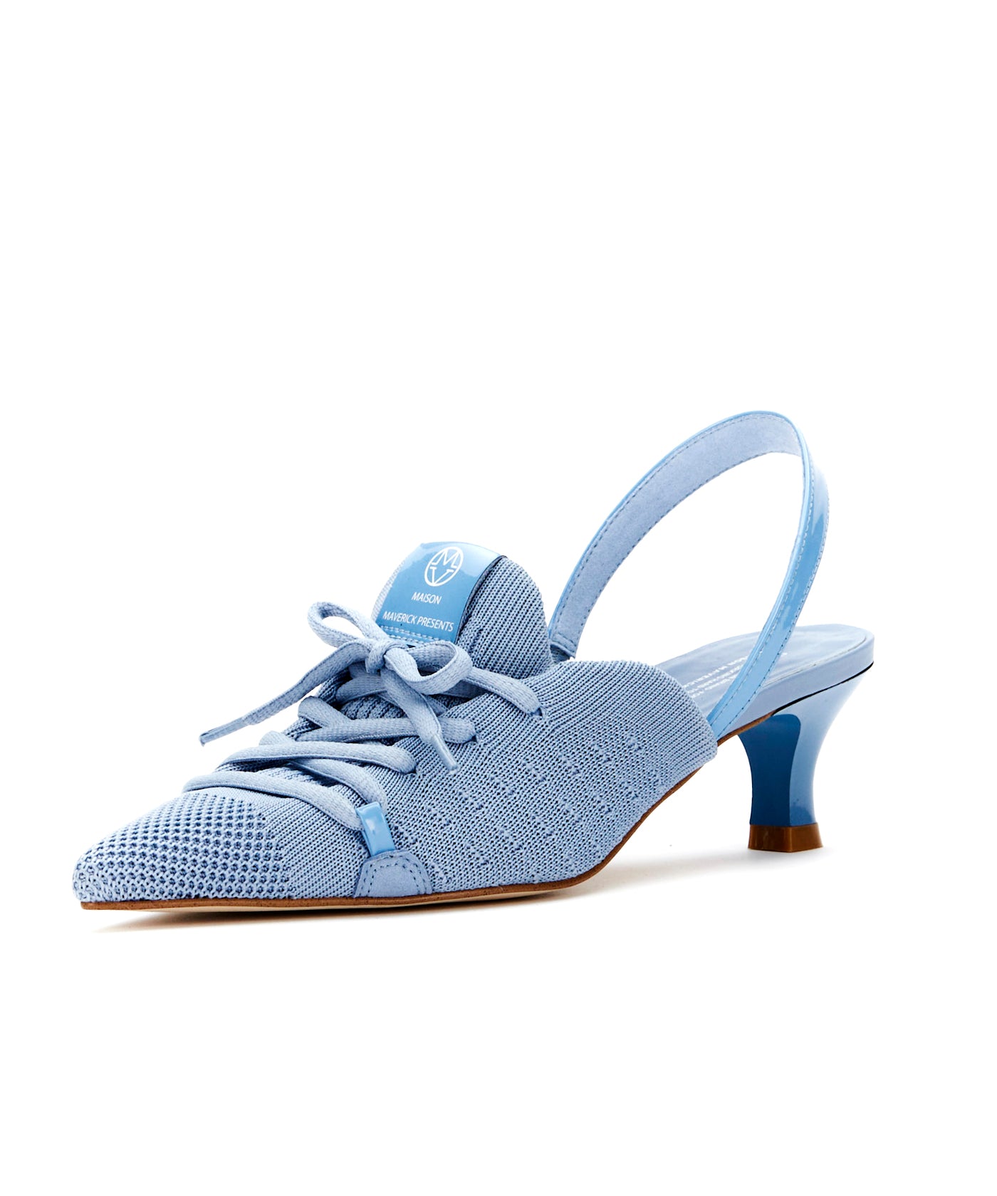Knit Lace-Up Sneaker Heels