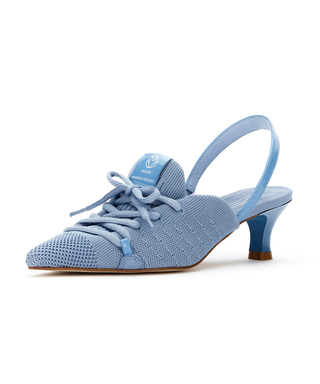 Knit Lace-Up Sneaker Heels