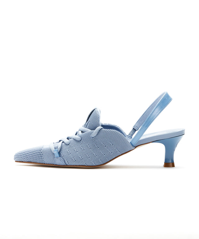 Knit Lace-Up Sneaker Heels