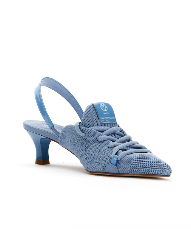 Knit Lace-Up Sneaker Heels