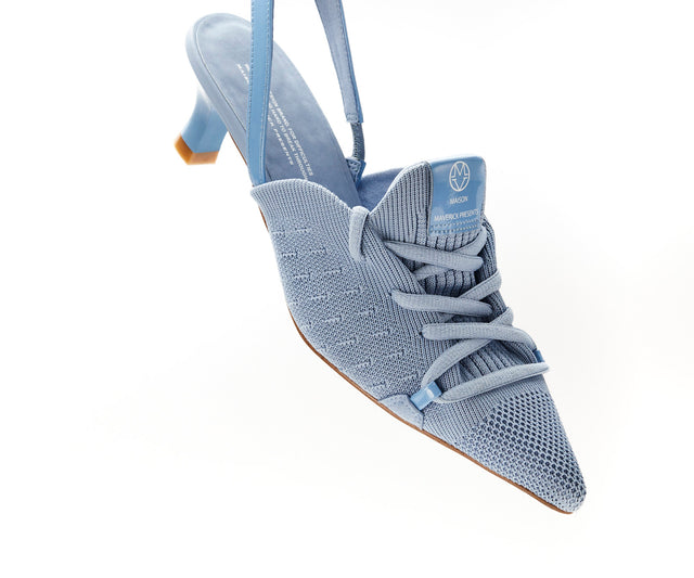 Knit Lace-Up Sneaker Heels
