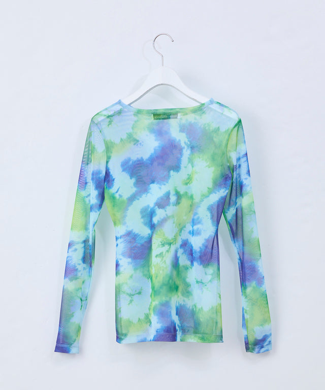 Original Print Mesh Long-Sleeve Top