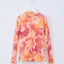 Original Print Mock Neck Mesh Top