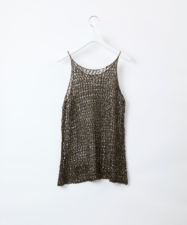 Mesh Sequins Knit Camisole