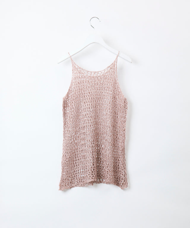 Mesh Sequins Knit Camisole