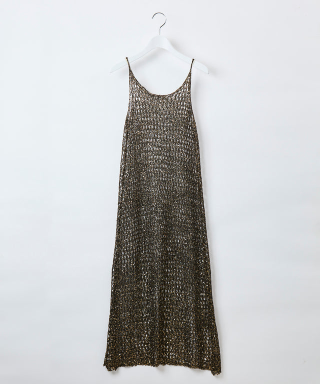 Mesh Sequins Knit Dress
