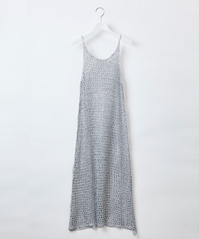 Mesh Sequins Knit Dress