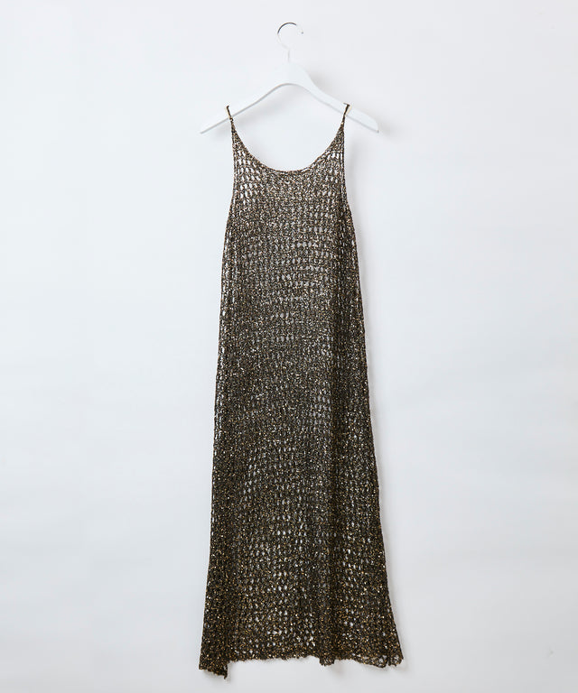 Mesh Sequins Knit Dress