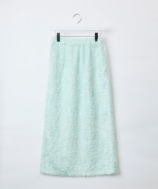 Elastic Back Waist Shaggy Skirt