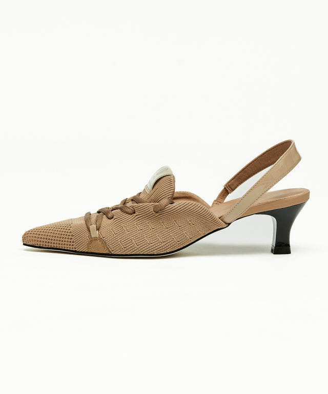 Knit Lace-Up Sneaker Heels