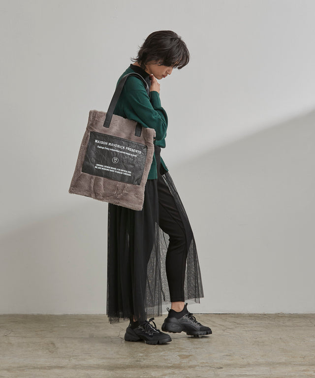 ファーバッグ-black