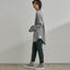 クルーネックロングT-gray
